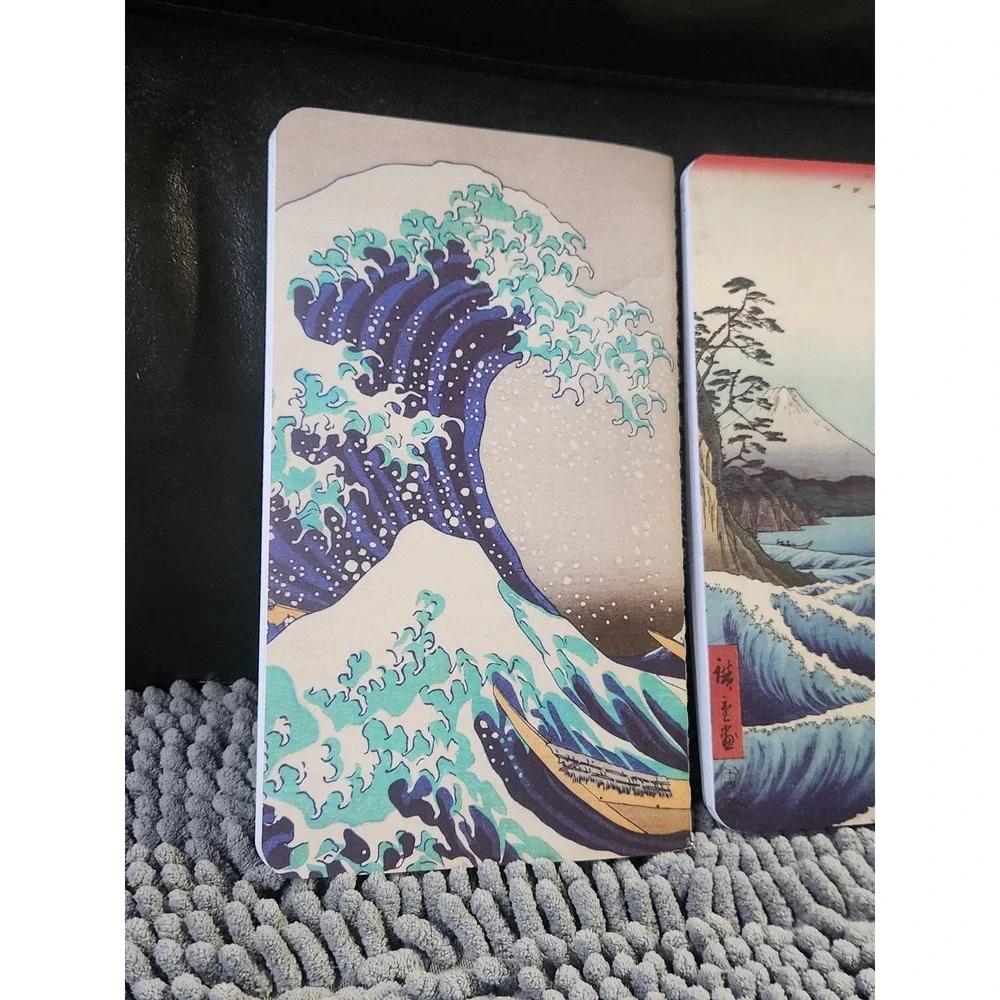 Chinese Lined‎ Journals with Ocean, Mountains, Tree Scenes Haiku Style Set of 3